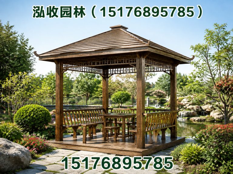 普洱防腐木凉亭展示图